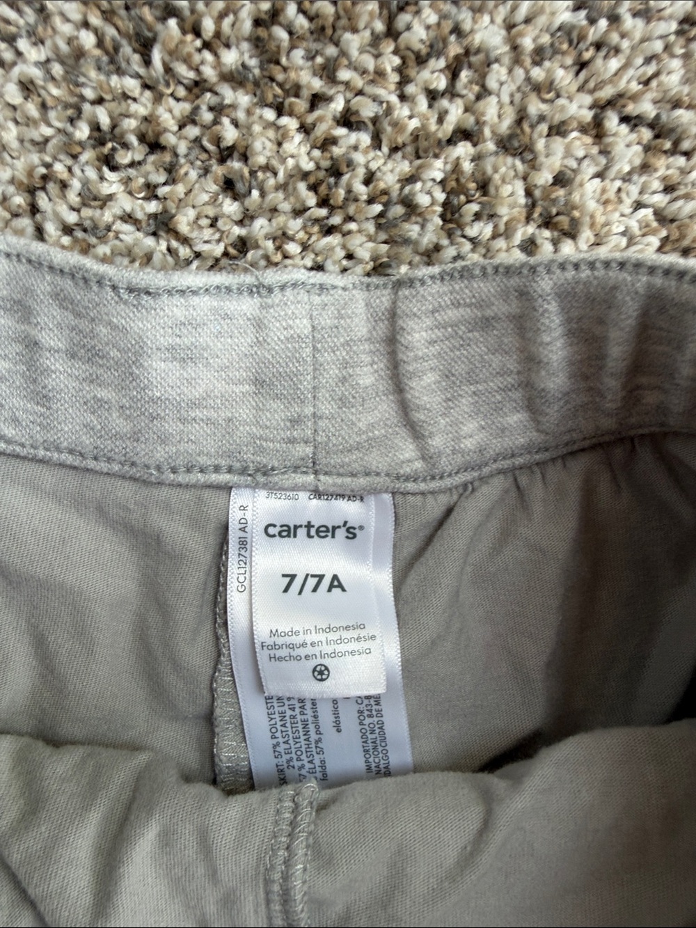 Carter's girls light Gray Pleated Circle Skater Skort size 7 - Picture 2 of 3